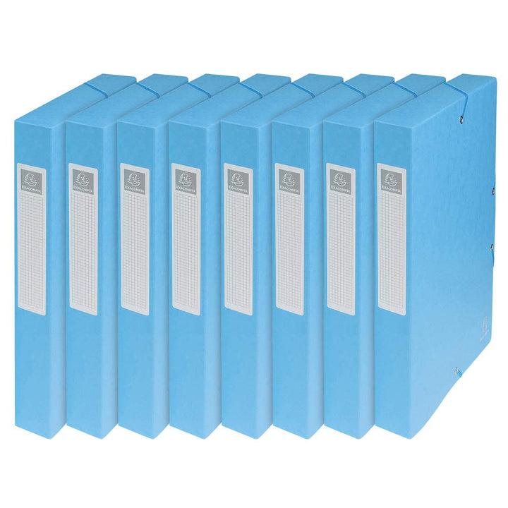 Exacompta 50406E 8er Pack Premium Sammelboxen Aufgebaut mit Gummizug 40 mm breit aus extra starkem C