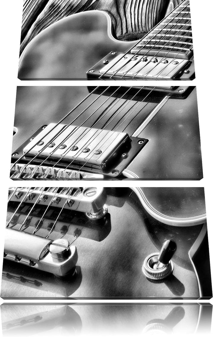Pixxprint E-Gitarre als Leinwandbild/Grösse: 3 Teilig (120x80 cm) cm/Wandbild/Kunstdruck/fertig besp