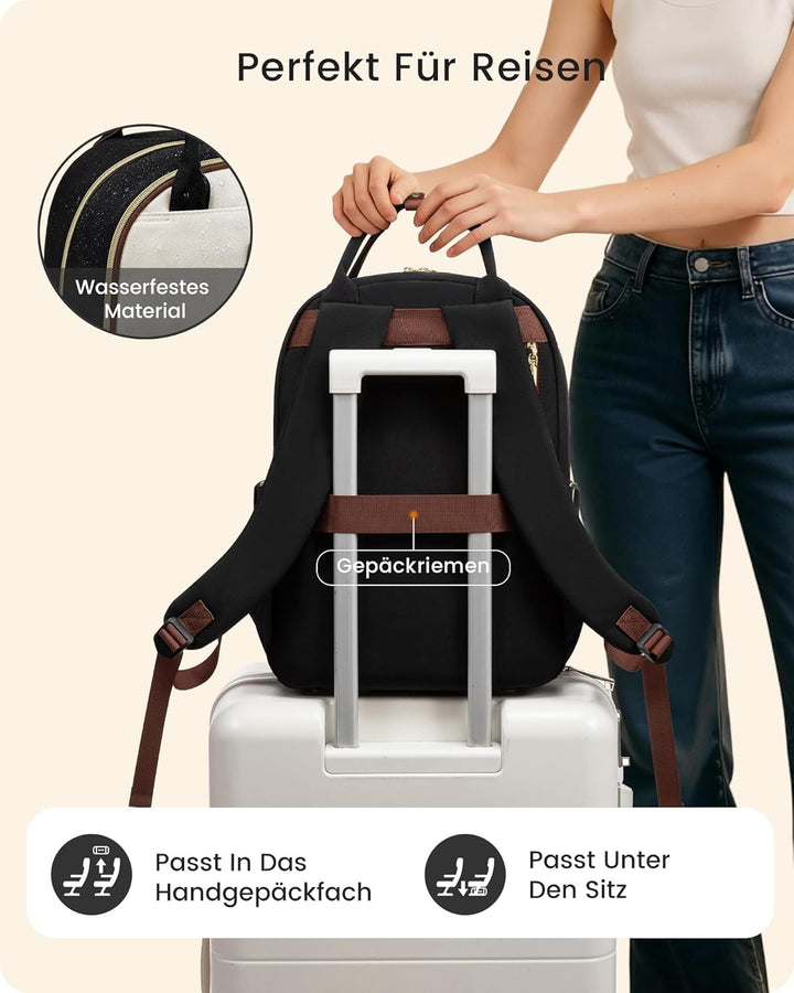 LOVEVOOK Rucksack Damen, 17.3 Zoll Laptop Schulrucksack Teenager mit Grossem Flaschenfach, Uni Schul
