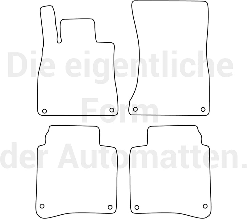 moto-MOLTICO Fussmatten Auto Velours Autoteppiche Schwarz Automatten Set 4-teilig passend für Merced