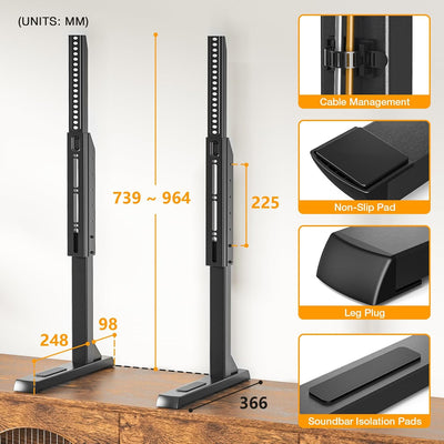 TVON Universal Grosser TV Ständer TV Standfuss Fernseher Standfüsse Beine Höhenverstellbar für 37 zu