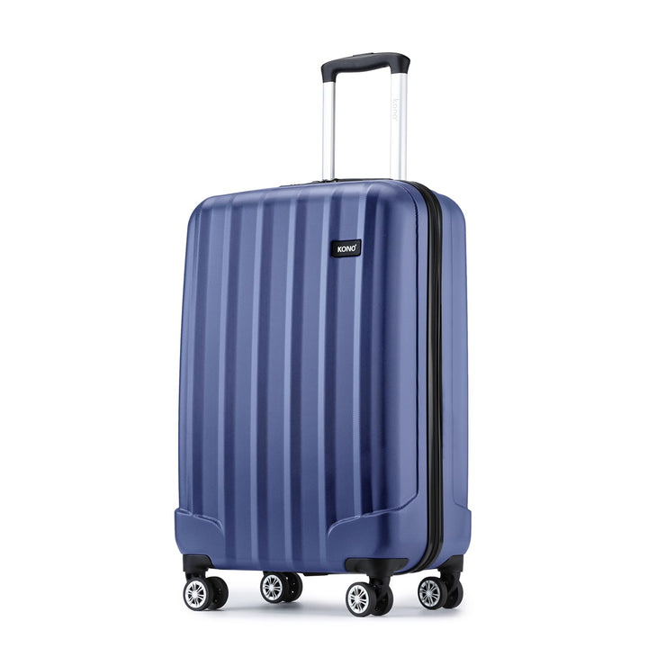 KONO Zwillingsrollen Hartschale ABS Koffer Trolley Reisekoffer Rollkoffer Handgepäck (Dunkelblau, M)