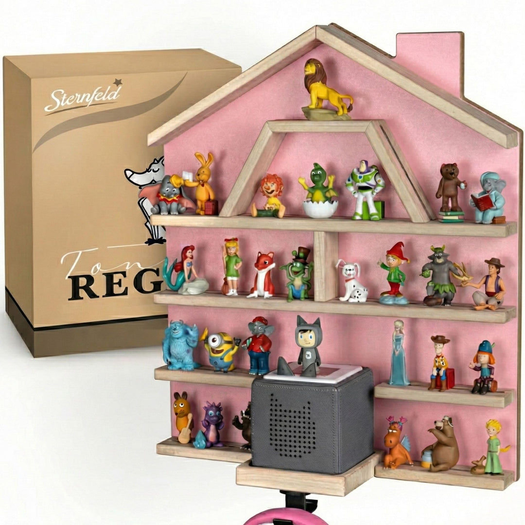 STERNFELD Magnetisches Tonie Regal für Toniebox & Tonies Hörfiguren-Vormontiertes Toniebox Regal [60