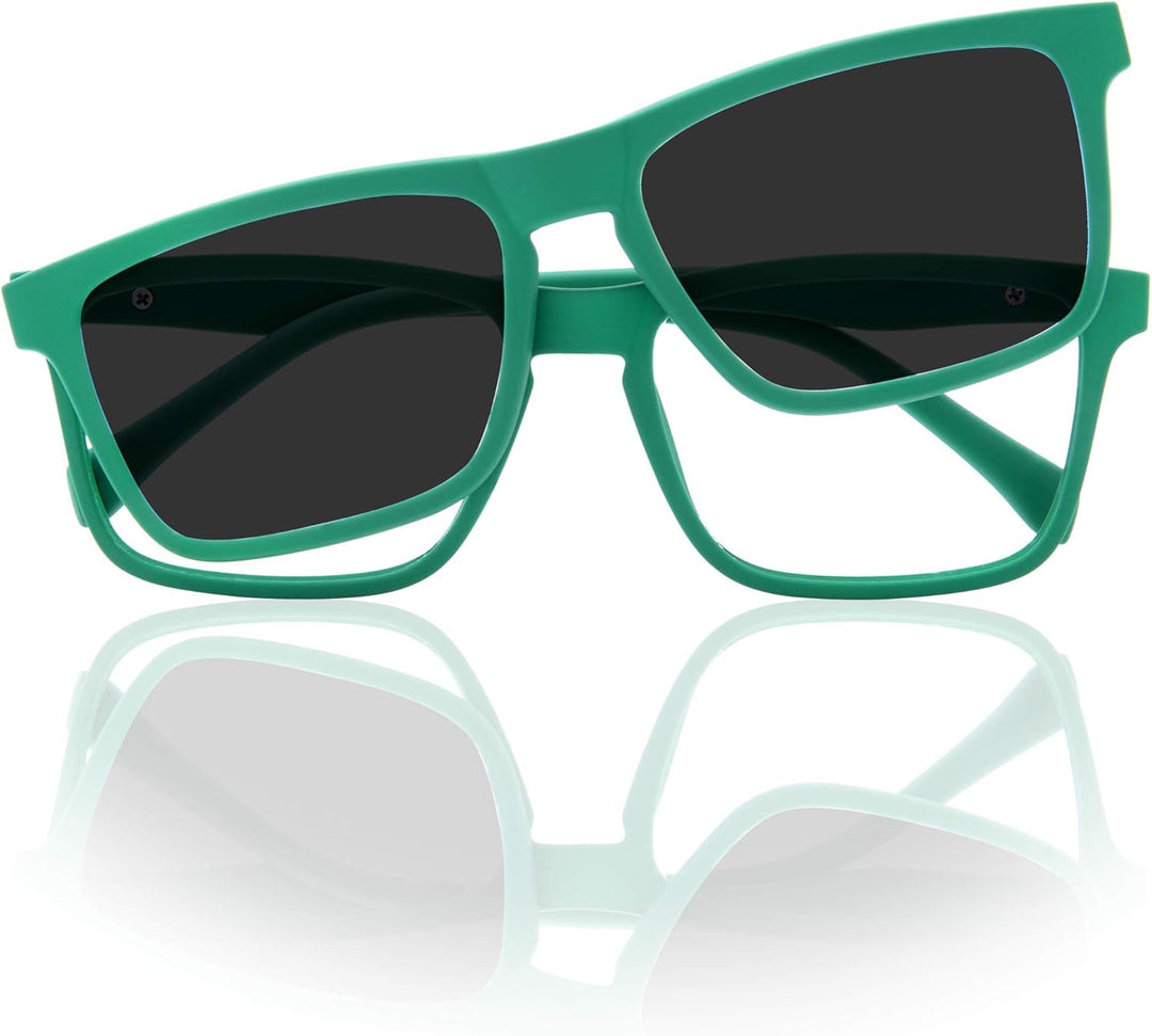 Unisex-Kinder Kids Clip On Sonnenbrille, Verde, 42