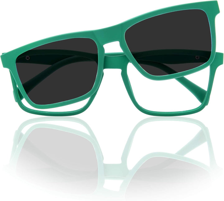 Unisex-Kinder Kids Clip On Sonnenbrille, Verde, 42