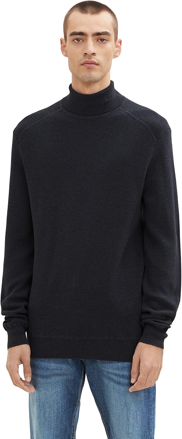 TOM TAILOR Herren 1033684 Basic Rollkragenpullover, 10304 - Blue Grey
