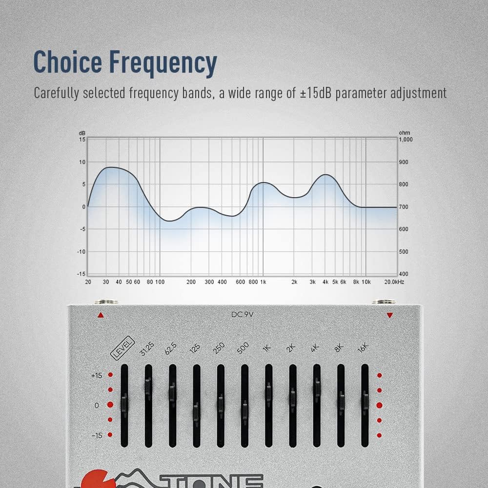 SONICAKE EQ Equalizer Gitarren Effektpedal 10-Band Tone Group, EQ Equalizer