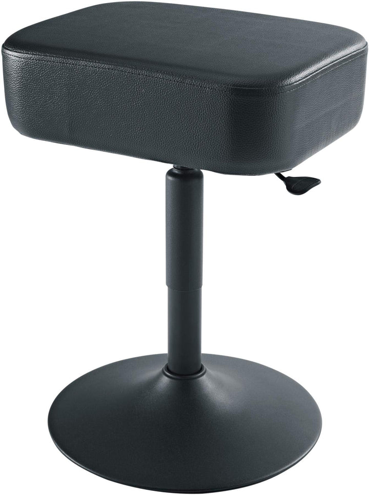 K&M 14093 Pianohocker mit Gasdruckfeder Schwarz – Stahl, Kunstleder – rechteckiger Sitz für Pianiste