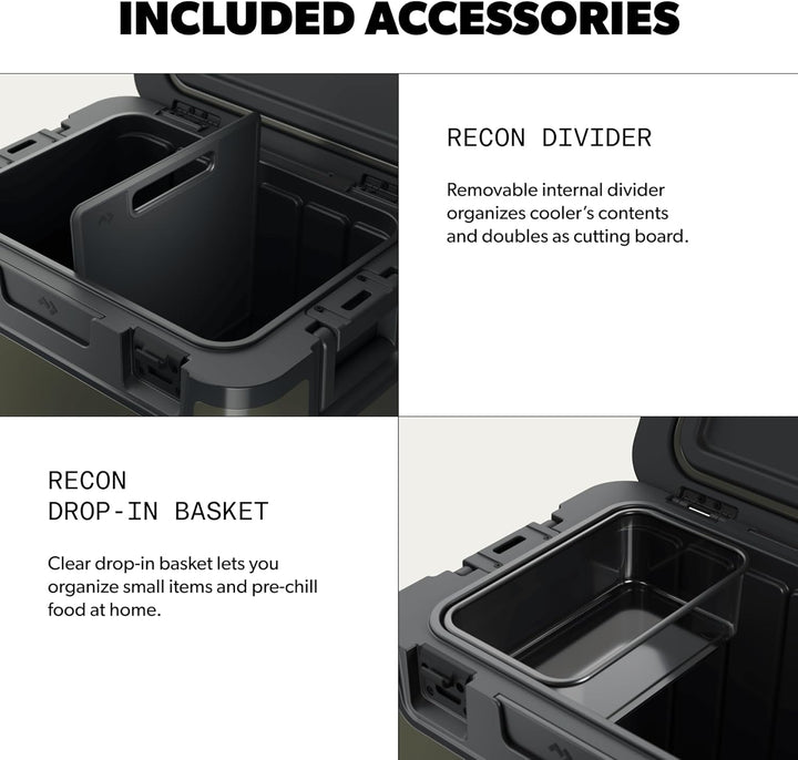 Dometic Recon Kühlbox Mittel - Stapelbare Passive Kühlbox 41L - Leichte und Robuste Thermobox - Wass