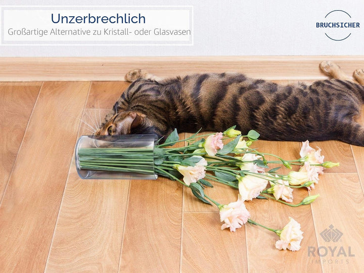 Royal Imports Blumenvase, Acryl, Zylinder, dekorativer Mittelpunkt für Zuhause oder Hochzeit, Nicht