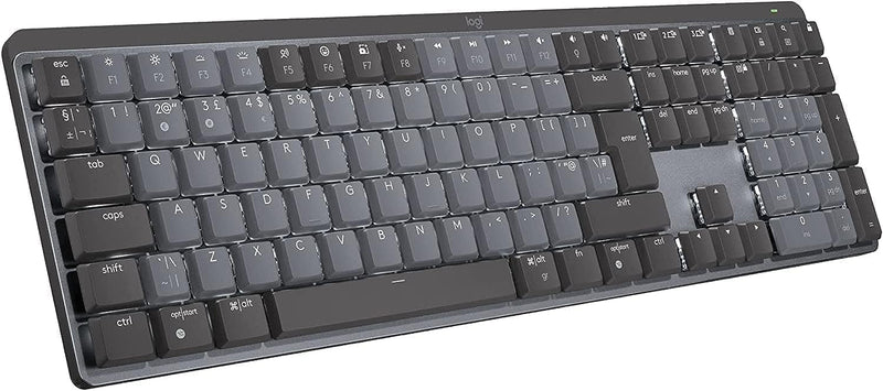 Logitech MX Mechanische kabellose beleuchtete Performance-Tastatur, Taktile leise Tasten, Hintergrun