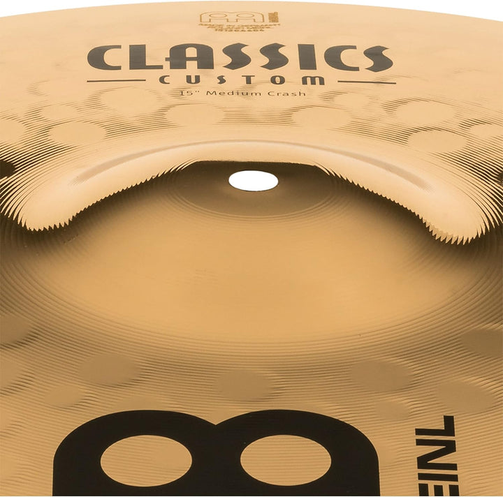 Meinl Cymbals Classics Custom Brilliant Crash Medium 15 Zoll (Video) Schlagzeug Becken – Paar – (38,
