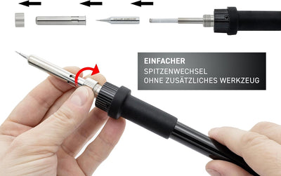 GALLUNOPTIMAL Lötstation Pionier 110 – 68 Watt – temperaturgeregelt - mit Temperatur-Display und Tem