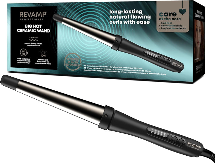 Revamp Progloss Big Wand - Beheizter Lockenstab mit Ionen-Technologie für lose Locken und Wellen, 32