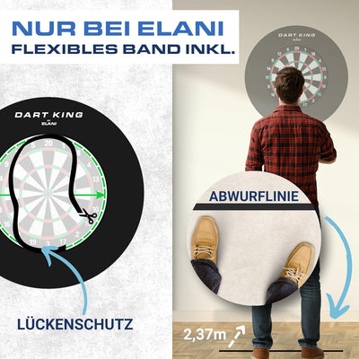 ELANI – klimaneutraler Dartring für optimalen Schutz von Wand, Boden, Dartpfeil und Flight – passgen