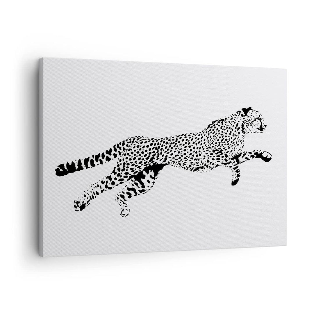 Bilder auf Leinwand Gepard Tier Dots Leinwandbild mit Rahmen 70x50cm Wandbilder Dekoration Wohnzimme