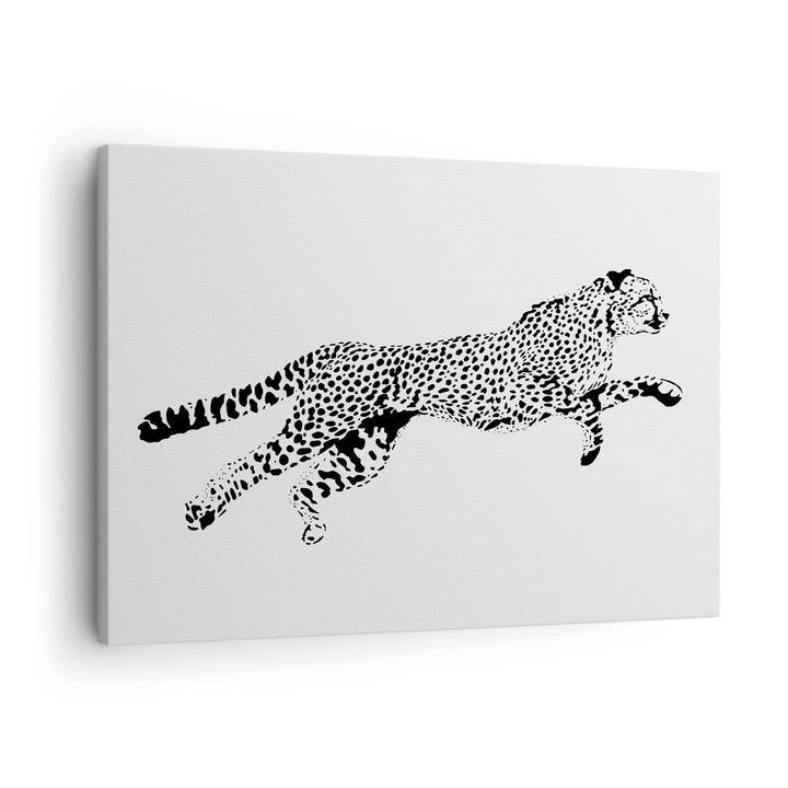 Bilder auf Leinwand Gepard Tier Dots Leinwandbild mit Rahmen 70x50cm Wandbilder Dekoration Wohnzimme