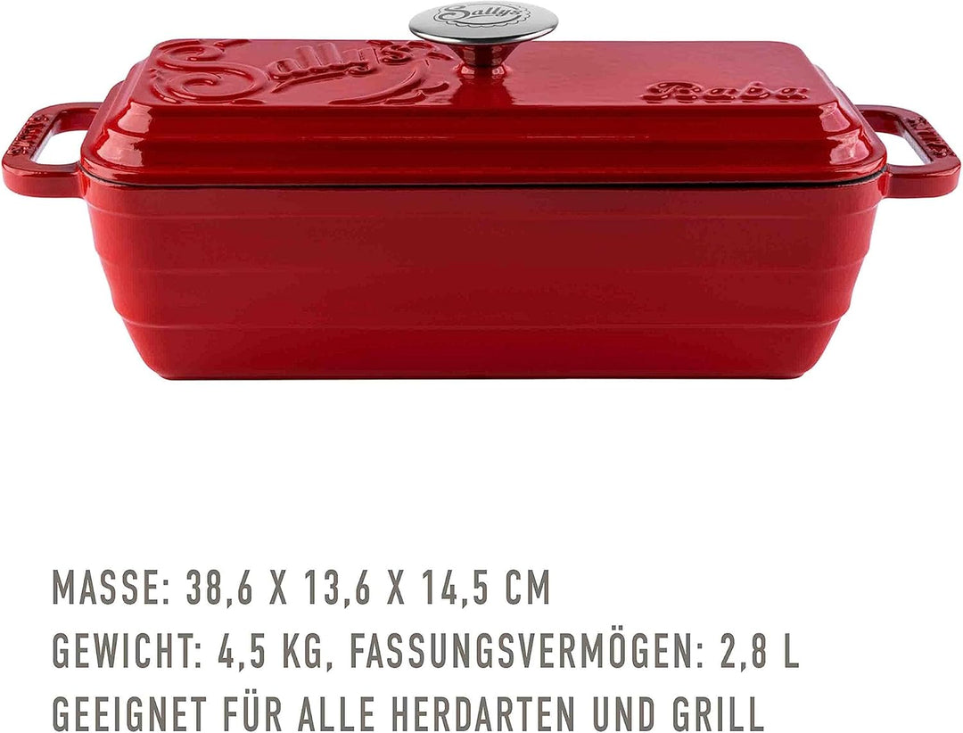 Sallys Gusseisen Brot- Backform Baba (Lava Red), Lava Red