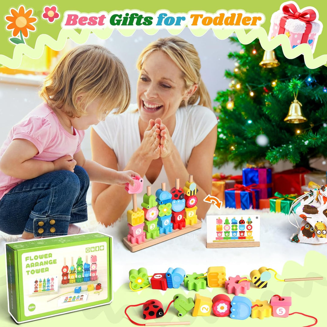 Montessori Spielzeug ab 2 3 4 Jahre: Geschenk Junge Mädchen 2-5 Jahre Kinderspielzeug Fädelspiel Hol