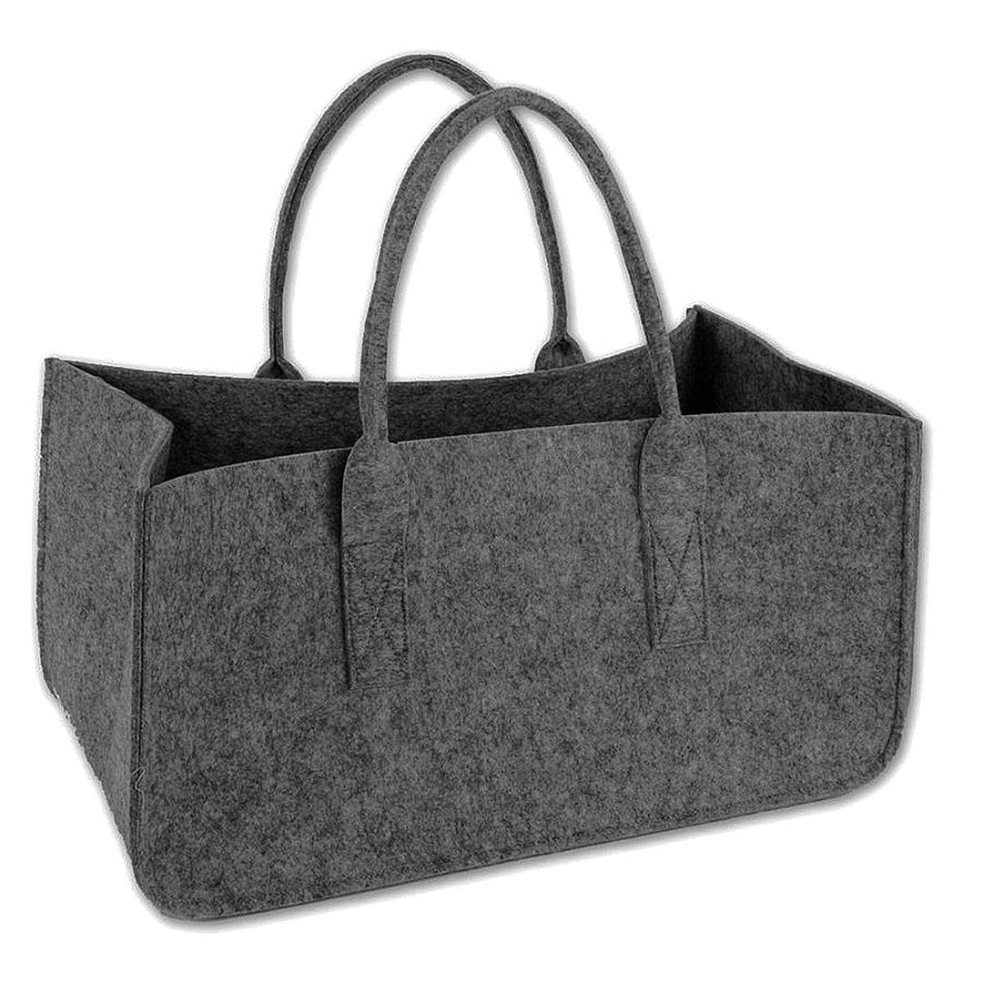 Close Up Filztasche Kaminholz Grau Tragetasche, Felt Bag Melange, aus robustem Polyesterfilz, mit He