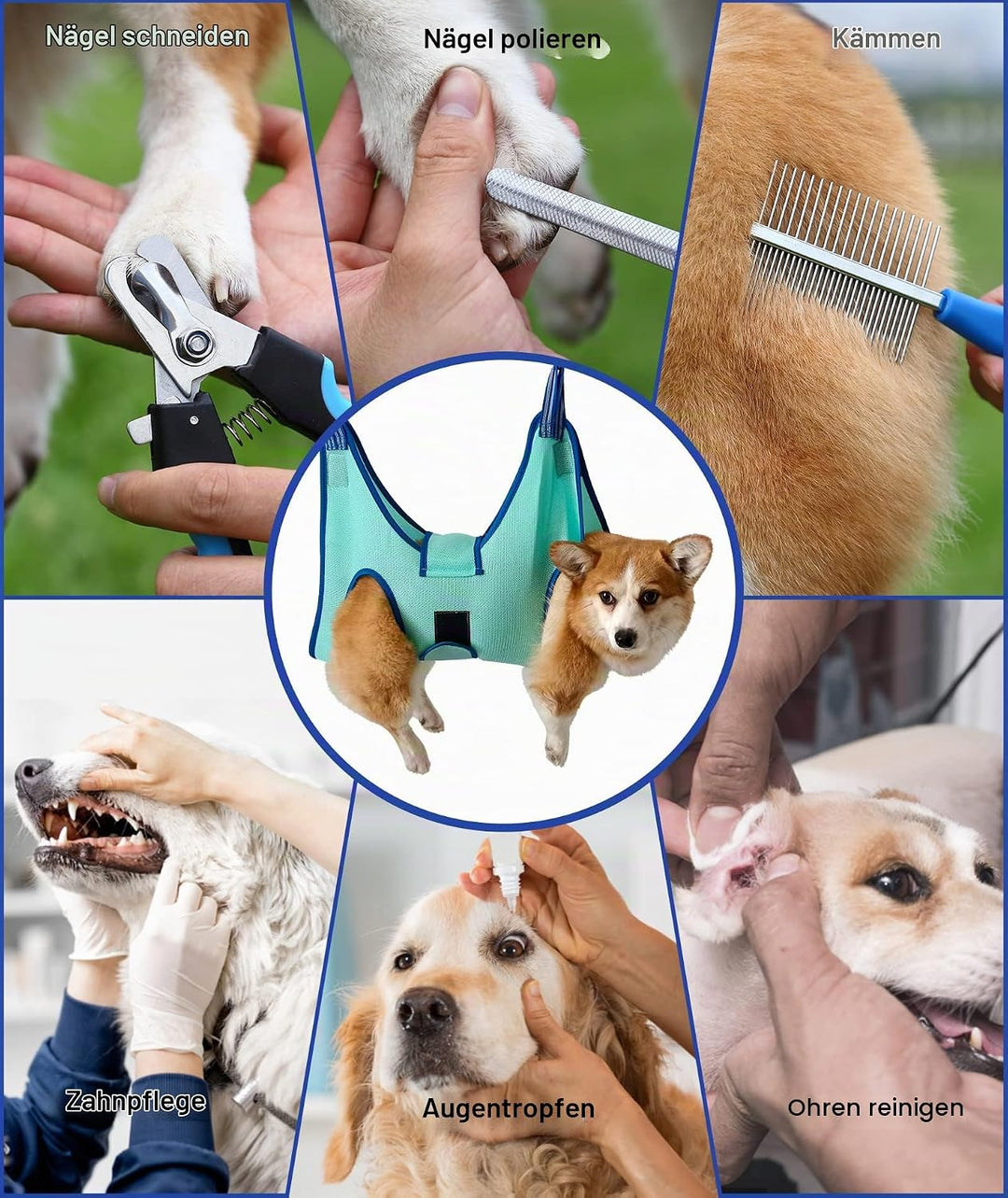 Kkiimatt Haustierpflege-Hängemattengeschirr,Hundepflege-Hängematte kleine Hunde,Hundenageltrimm-Häng