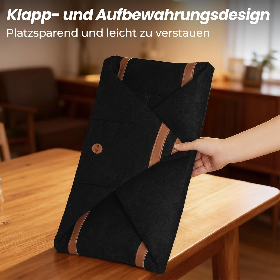 Holzkörbe für Kaminholz, Gross Holzkorb aus Filz Mit Metallrahmen, Seitentaschen und Griffen, auch a