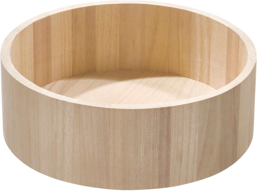 iDesign drehbarer Küchenschrank Organizer mit hohem Rand, Gewürzkarussell aus Paulownia-Holz für Reg