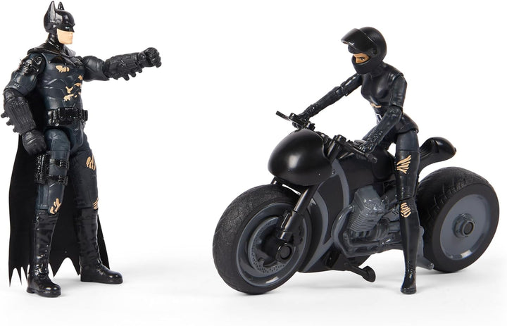 DC Batman The Batman 10cm Spielset mit Batman-, Selina Kyle-Actionfiguren und Selina Kyle-Bike inkl.