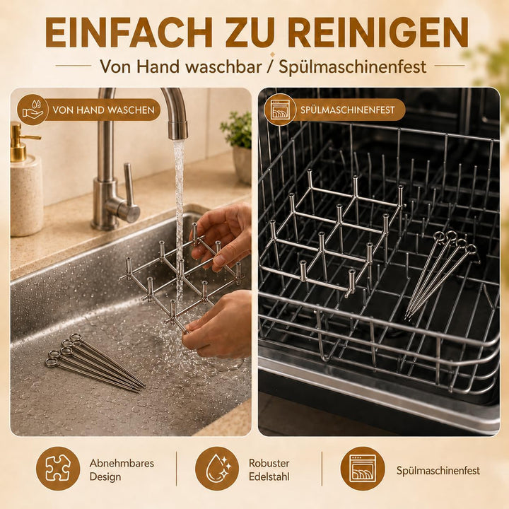 2×304 Edelstahl Heissluftfritteuse Spiessen Grillrost für Ninja Foodi AF500EU/ AF400 EU/AF300EU/SL40
