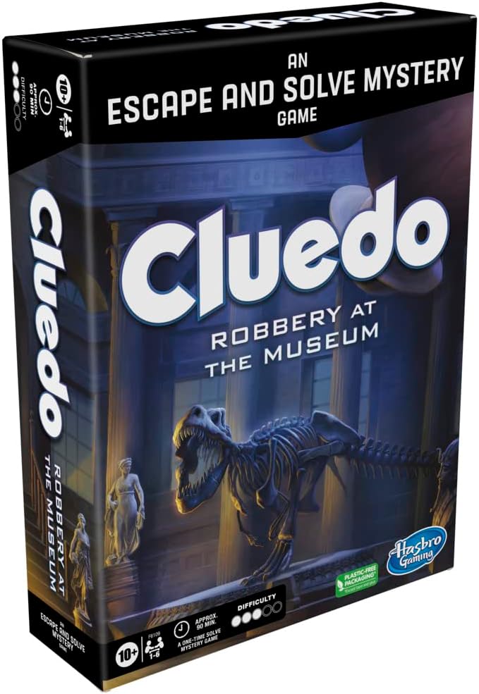 Cluedo Brettspiel Robbery at The Museum, Cluedo Escape Room Spiel, kooperatives Familienspiel Flucht