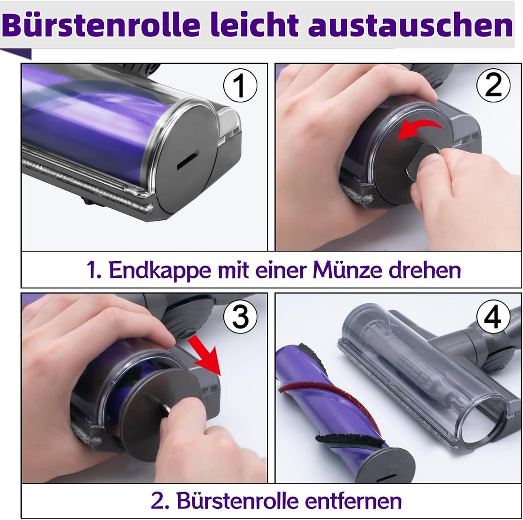 Turbobürste mit Direktantrieb Kompatibel mit Dyson V7 V8 V10 V11 V15 Staubsauger, Elektrische Bodend