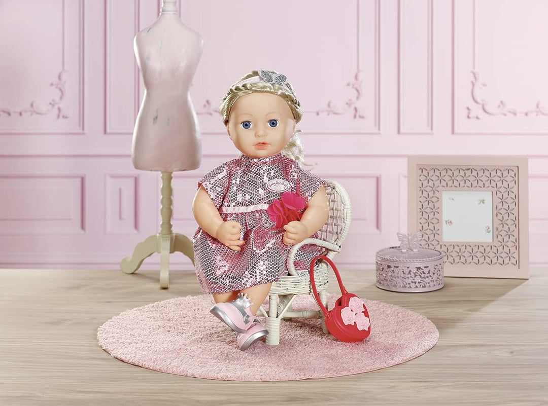 Baby Annabell Deluxe Glamour Set mit Puppenkleid, Schuhen und Accessoires, für 43 cm Puppen, 705438