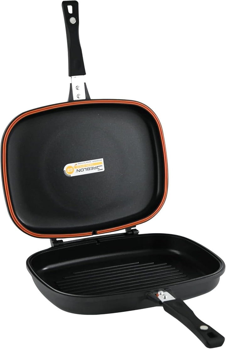 Stone&Stone Doppelseitige Grillpfannen 32 cm, steinbeschichtete Antihaftpfannen Deutsche Qualität Gr