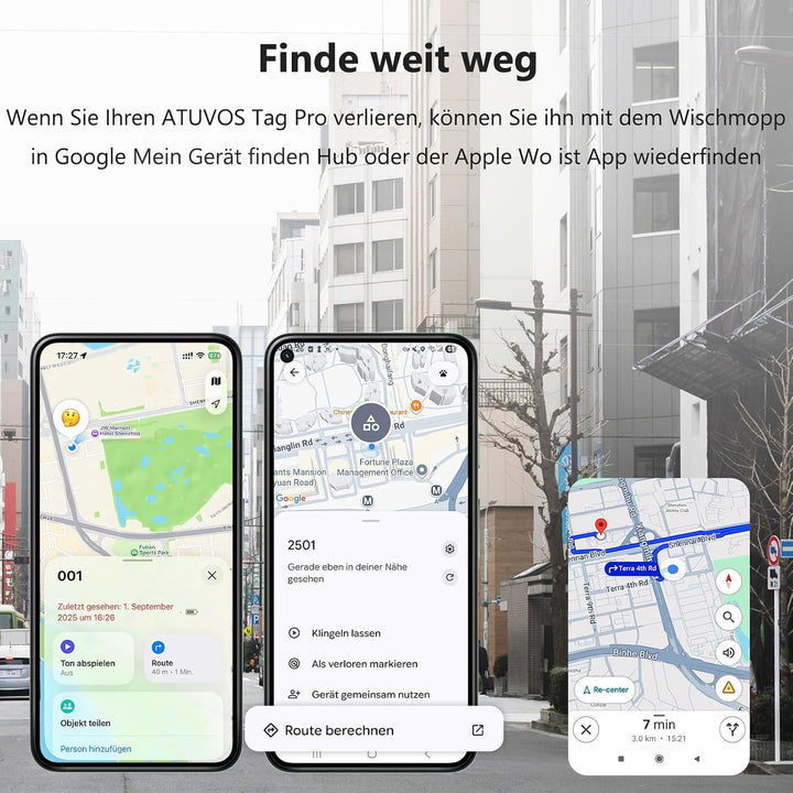 ATUVOS Air Tag Pro Smart Tags Tracker für Android &amp; iOS, Neu Dual-System Schlüsselfinder kompatibel