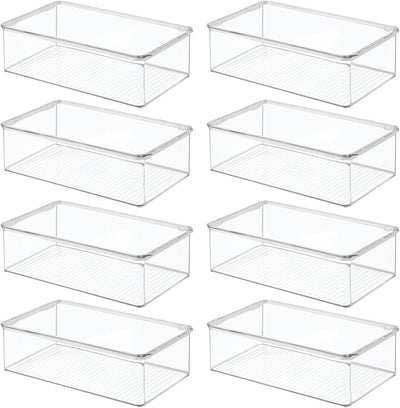 mDesign 8er-Set Kühlschrankbox – Kühlschrank Vorratsdose mit Deckel – lebensmittelechte Aufbewahrung