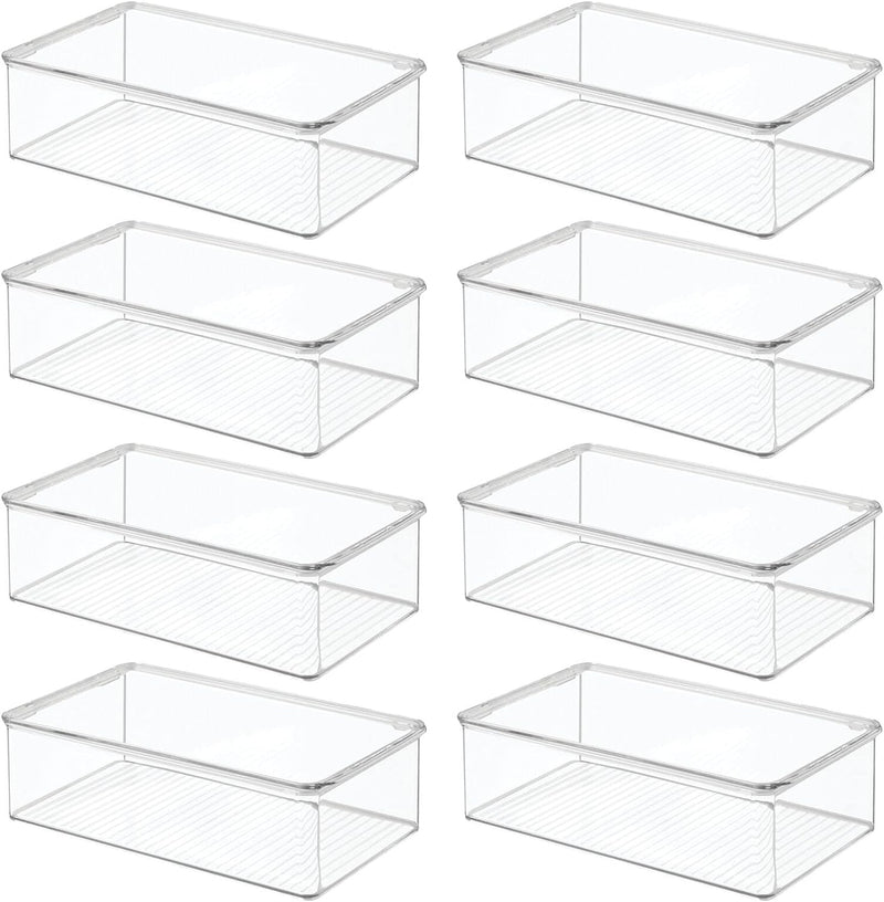 mDesign 8er-Set Kühlschrankbox – Kühlschrank Vorratsdose mit Deckel – lebensmittelechte Aufbewahrung