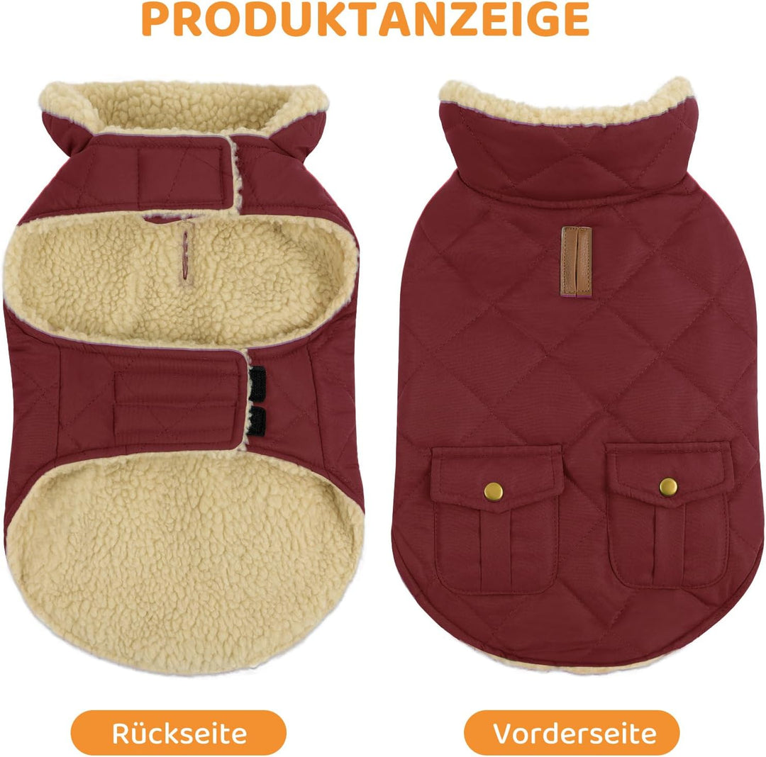 Queenmore Wintermantel Hund Wasserdicht Hundemantel Winter Mittelgrosse Hunde Warme Fleecemantel Hun