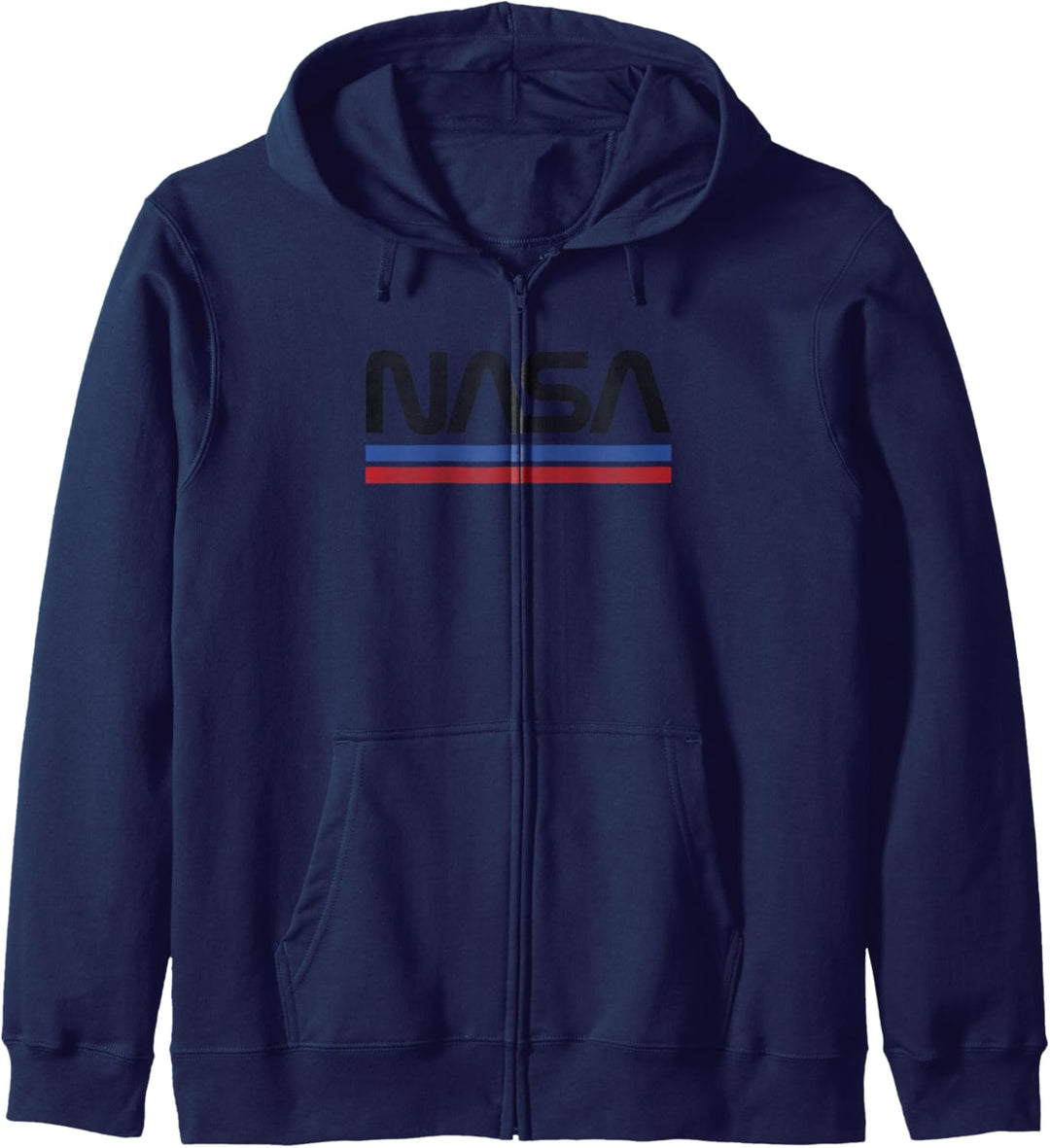 NASA Red Blue Stripe Minimal Logo Vintage Kapuzenjacke