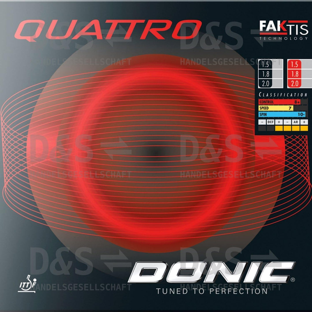 Bezug Donic Quattro Rot 1,5 mm, Rot 1,5 mm
