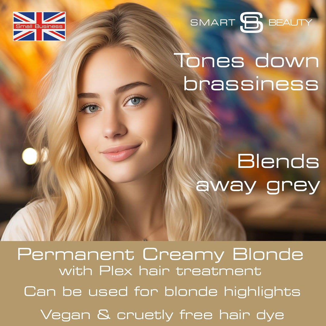 Cremeblond Haarfärbemittel mit zusätzlichem Plex Haarpflege Conditioner, permanente Haarfarbe mit ei