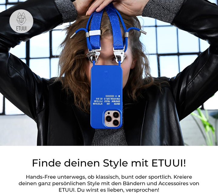 ETUUI Metallic Hook Hülle mit Ösen iPhone 15 Pro Max Creme [kompatibel mit MagSafe] - hochwertige Sc