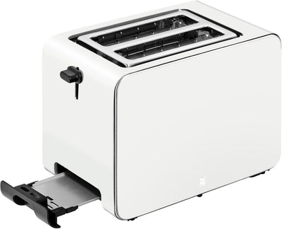 WMF Stelio Toaster 2 Scheiben Edelstahl, Doppelschlitz Toaster mit Brötchenaufsatz, Bagel-Funktion,