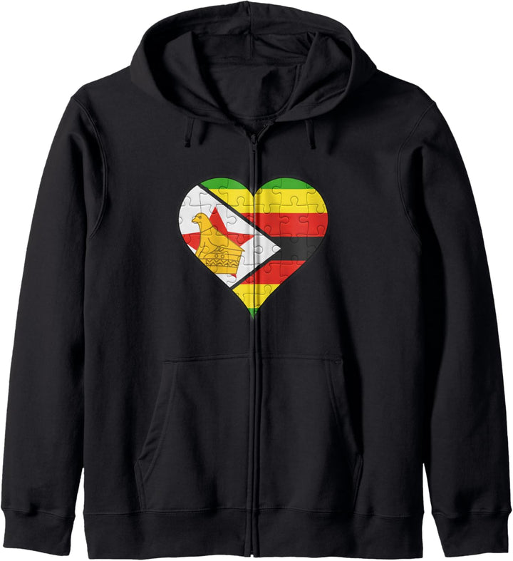 Simbabwe Simbabwe Flagge Herz Kapuzenjacke