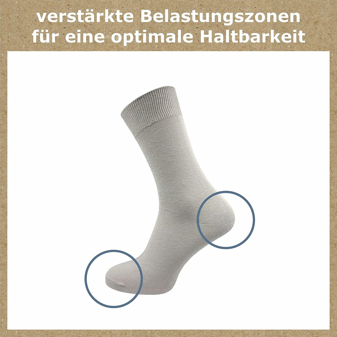 GAWILO Socken aus 100% Baumwolle (10 Paar) | Ohne drückende Naht, mit venenfreundlichem Komfortbund