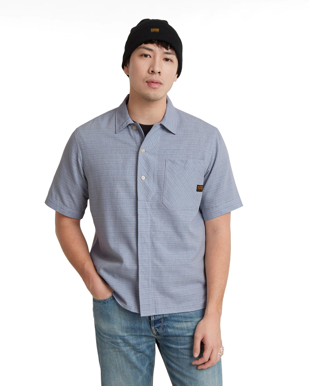 G-Star RAW Herren Workwear Resort s Shirt L Mehrfarben (Faze Blue Rainbow Stripe D24299-d533-g300),