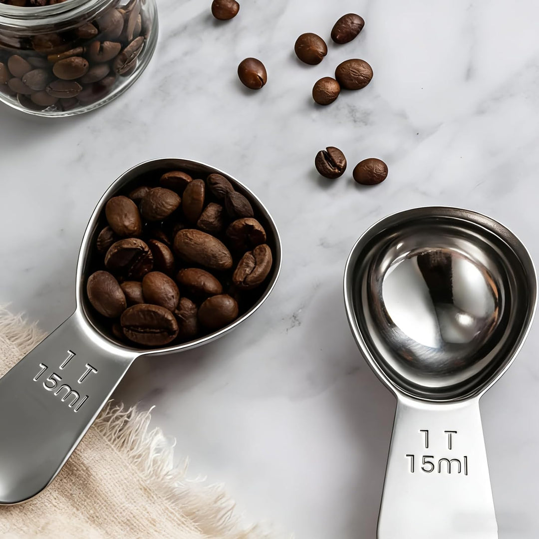 WhaleO 2 Stück Kaffeedose Luftdicht 500g mit Holz-Deckel und Edelstahllöffel, Kaffeebohnen Behälter,