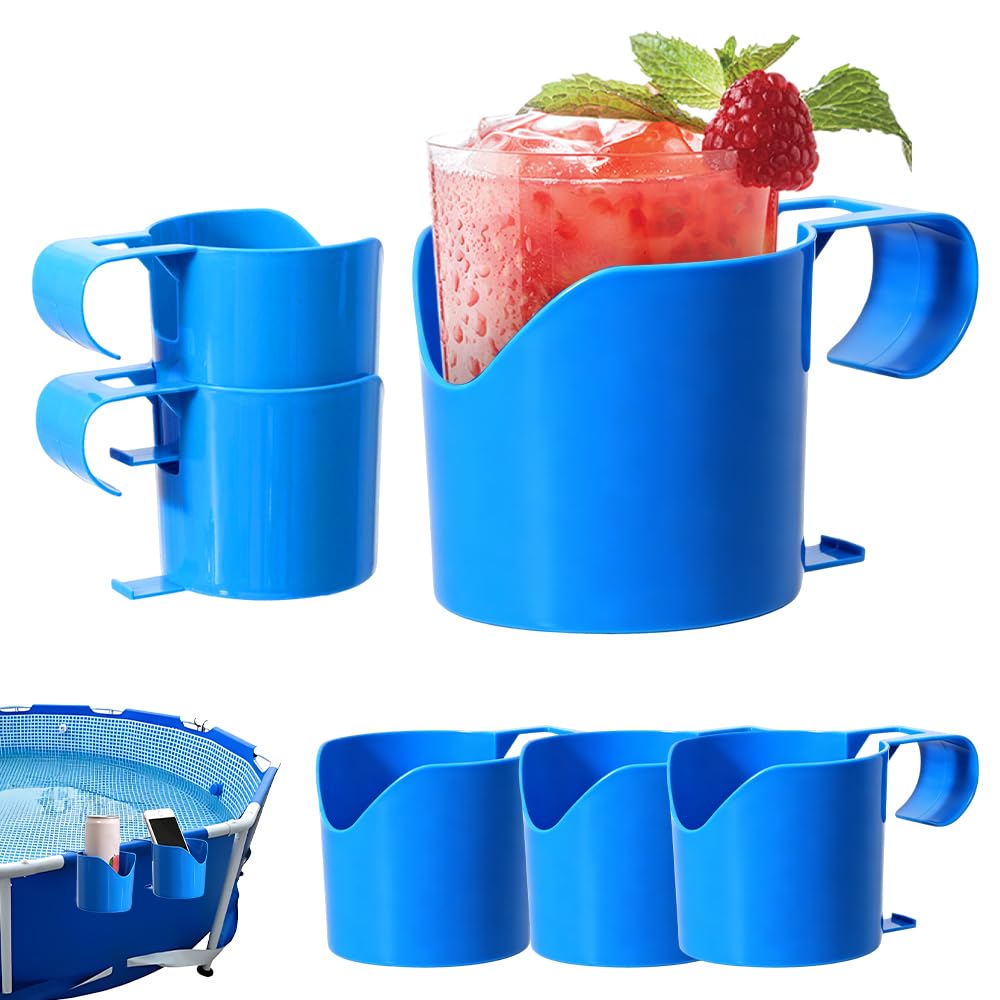 6 Stück Getränkehalter Pool, Pool Getränkehalter Poolrand aus Kunststoff, Getränke Halter-Pool für S