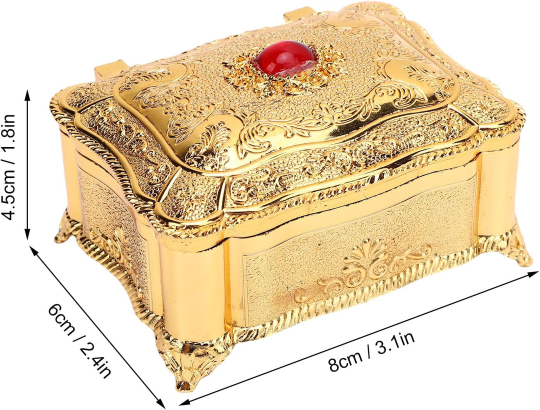 Vintage Sammelbare Figuren -Keepsake -Box, Schmuckschatulle, Vintage Antike Goldmütze, Schön und Pra