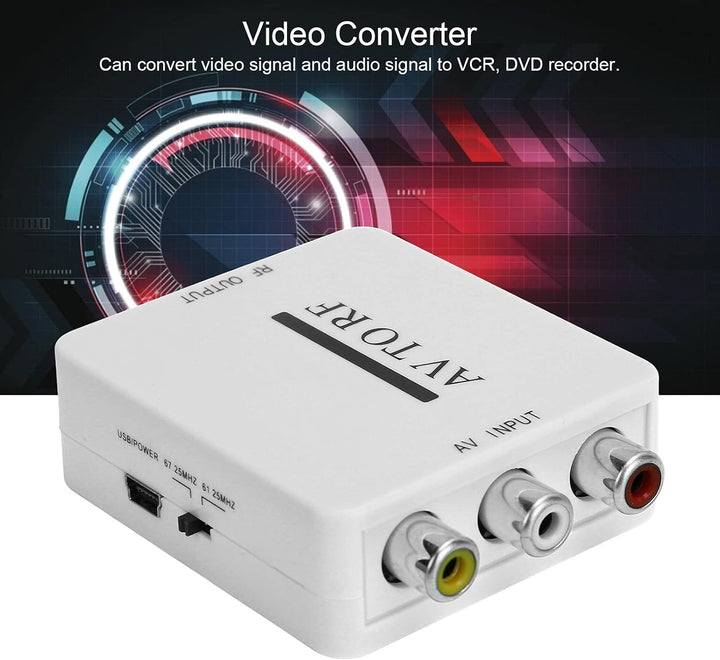 RCA/ AV/ CVSB zu HF-Konverter 67,25 MHz, 61,25 MHz -Audio-Video-Konverter DVI-System TV, VHS, VCR, D