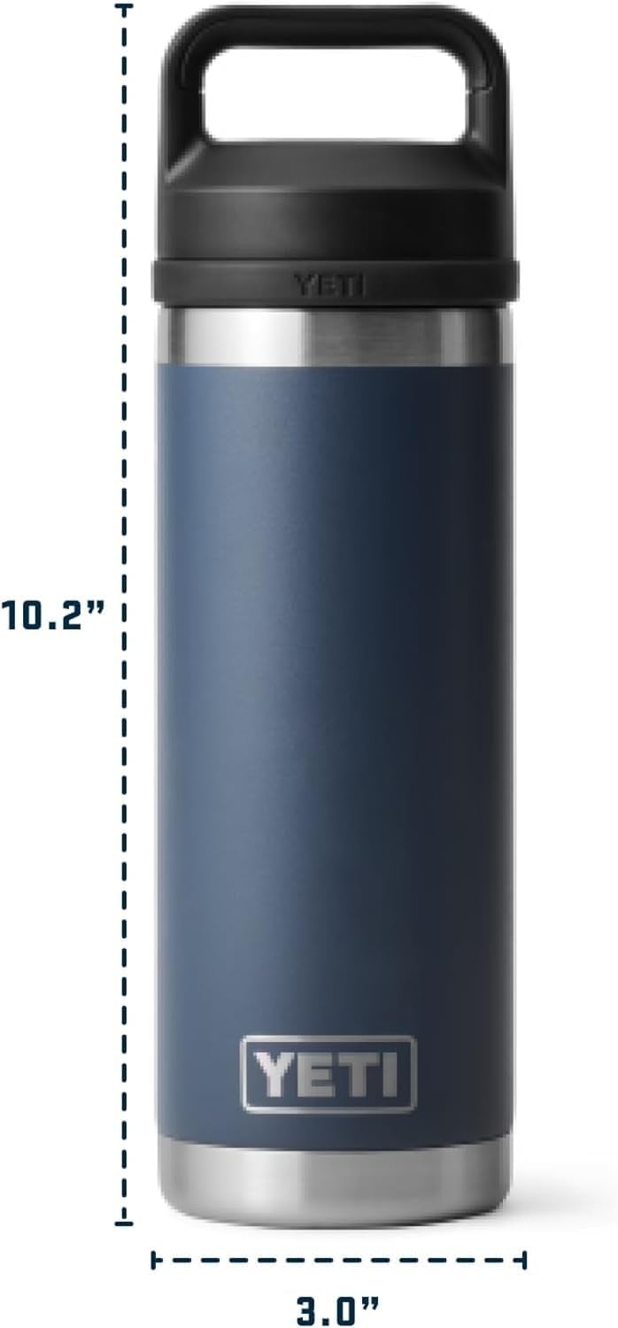 YETI Rambler Trinkflasche 18 oz (532 ml) Rescue Red – Edelstahl Trinkflasche, Wasserflasche Sport mi